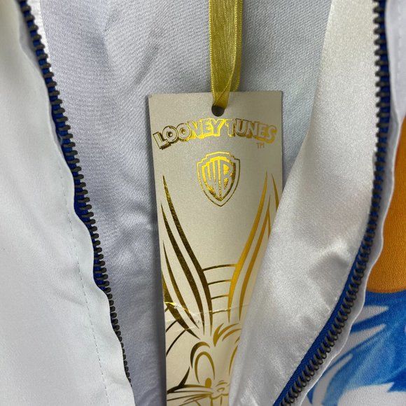 Plums Looney Tunes Jacket Womens XS Blue Tweety Bird Bomber Full Zip Front - Picture 7 of 11